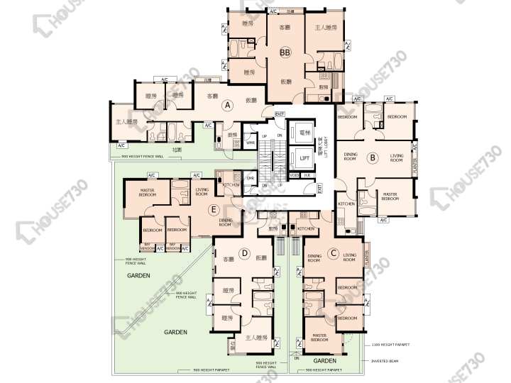 又一居 平面圖 又一居 29座 1樓 樓層平面圖 - House730