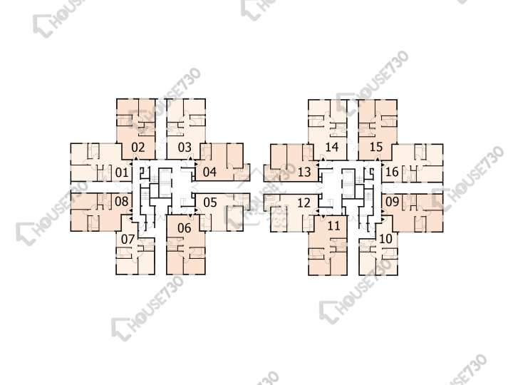 德福花園 平面圖 德福花園 D座 1樓 樓層平面圖 - House730