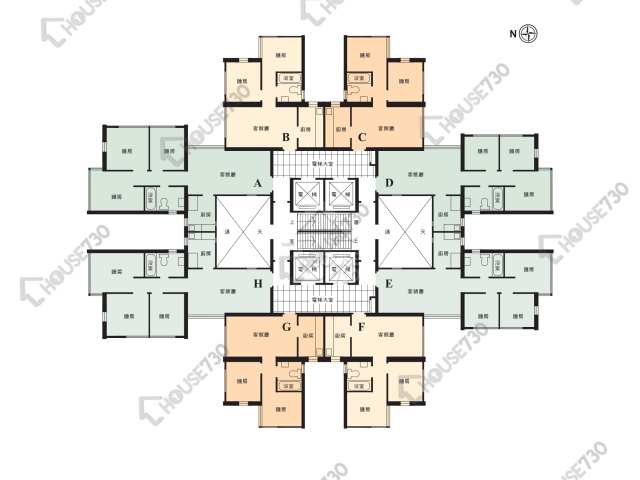 南豐新邨 平面圖 南豐新邨 10座 1-14,16-30,31樓 樓層平面圖 - House730