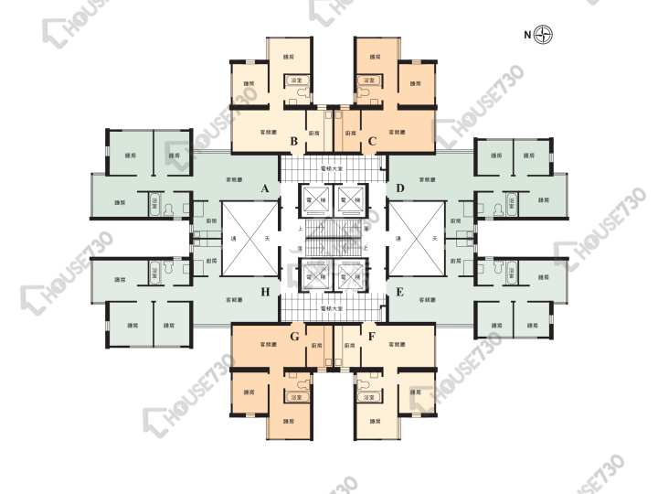 南豐新邨 平面圖 南豐新邨 10座 1-14,16-30,31樓 樓層平面圖 - House730