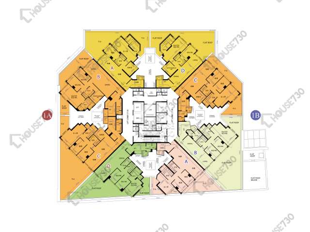 天晉 平面圖 天晉 II 1A座 5樓 樓層平面圖 - House730