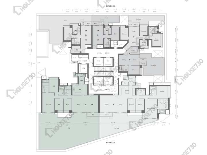 譽.港灣 平面圖 譽.港灣 2A座 6樓 樓層平面圖 - House730