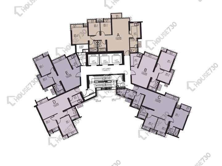 浪澄灣 平面圖 浪澄灣 2座 38-43,45-47,48樓 樓層平面圖 - House730