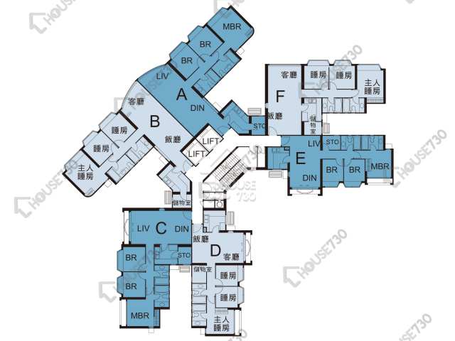 聽濤雅苑 平面圖 聽濤雅苑 1期 10座 3,5-6,7樓 樓層平面圖 - House730