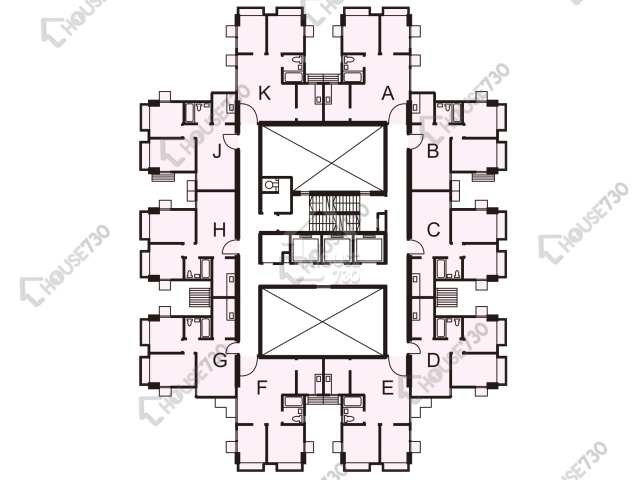 屯門市廣場 平面圖 屯門市廣場 1期 3座 6-32樓 樓層平面圖 - House730