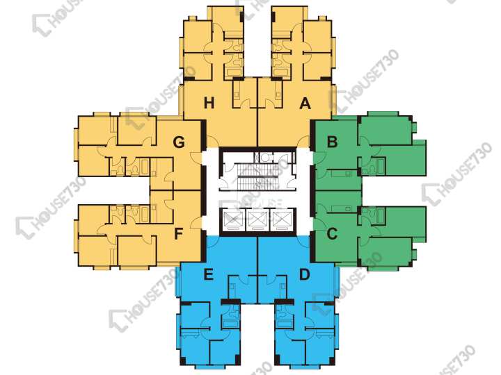 太古城 平面圖 太古城 金殿台 漢宮閣 (24座) 4-28樓 樓層平面圖 - House730