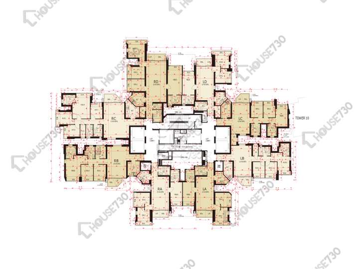 日出康城 平面圖 日出康城 2期C 領凱 9座 9-12,15-23,25-26,28-33,35-37,38樓 樓層平面圖 - House730