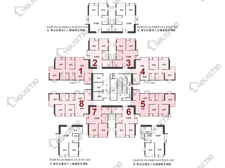 新港城 平面圖 新港城 4期 J座 5-43樓 樓層平面圖 - House730