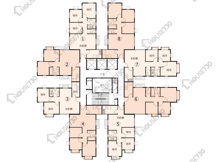 杏花邨 平面圖 杏花邨 28座 1-13,15-17,18樓 樓層平面圖 - House730