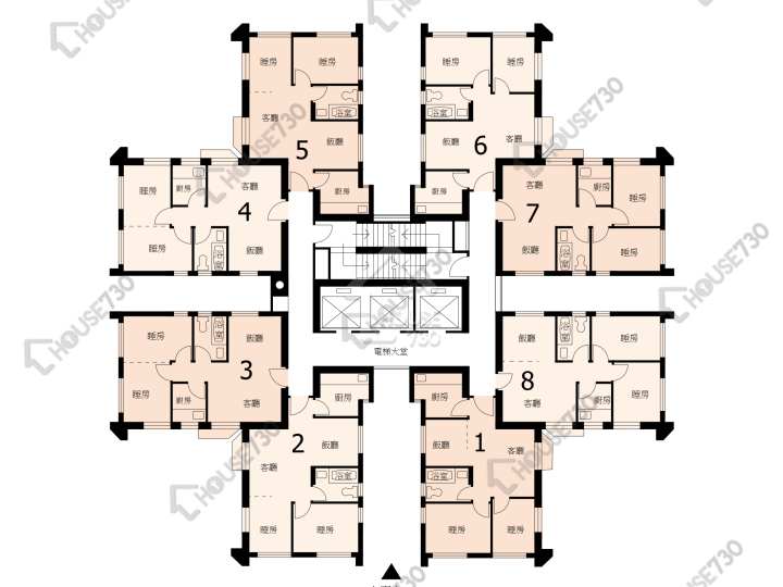 淘大花園 平面圖 淘大花園 1期 B座 4-36樓 樓層平面圖 - House730