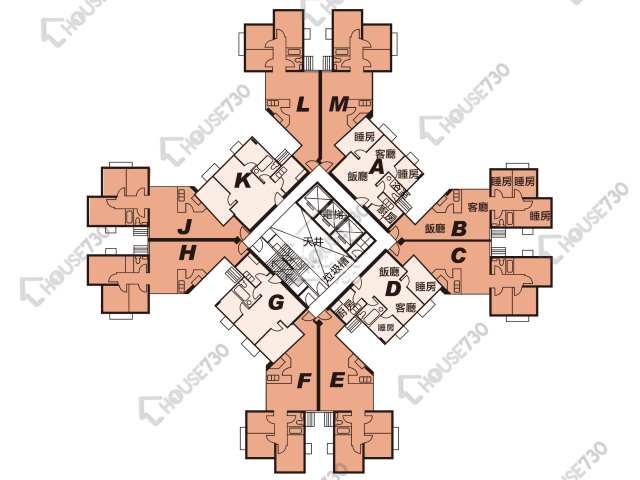 康盛花園 平面圖 康盛花園 1座 1-31樓 樓層平面圖 - House730