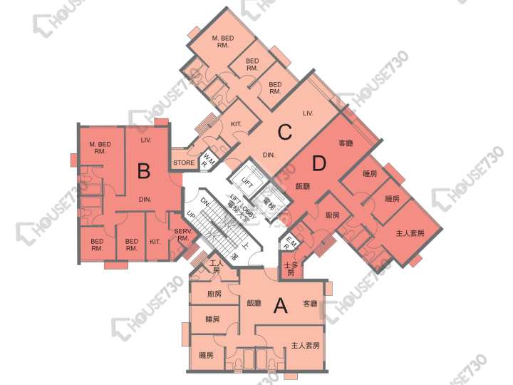 又一居 平面圖 又一居 12座 1-9樓 樓層平面圖 - House730