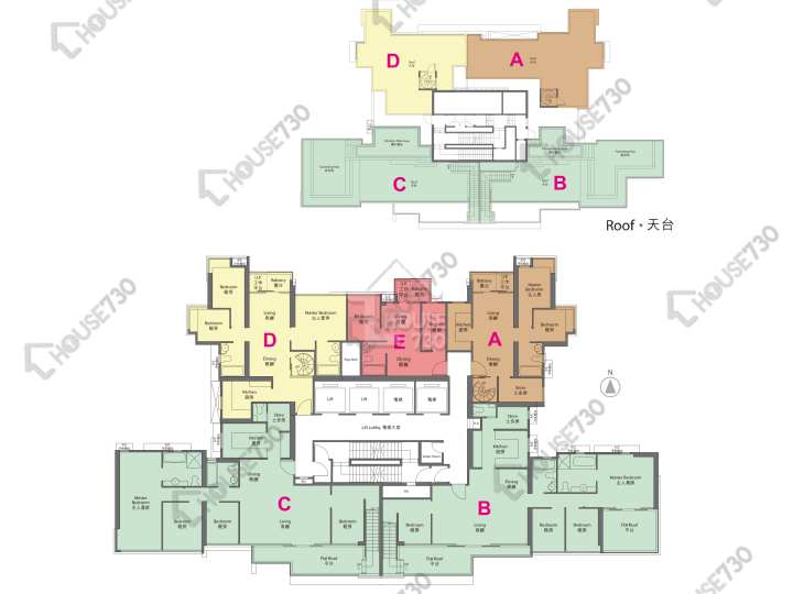 Yoho Town 平面圖 Yoho Town 2期 Yoho Midtown 9座 50樓 樓層平面圖 - House730