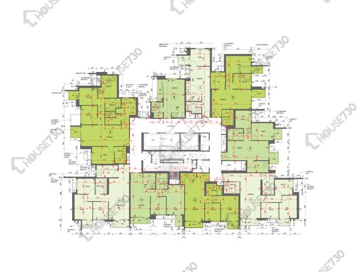 朗屏8號 平面圖 朗屏8號 1座 25-28樓 樓層平面圖 - House730