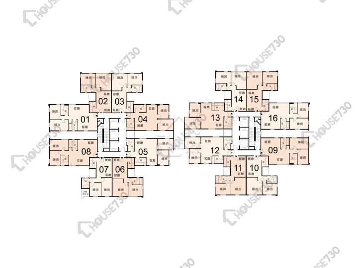 德福花園 平面圖 德福花園 N座 25-26樓 樓層平面圖 - House730