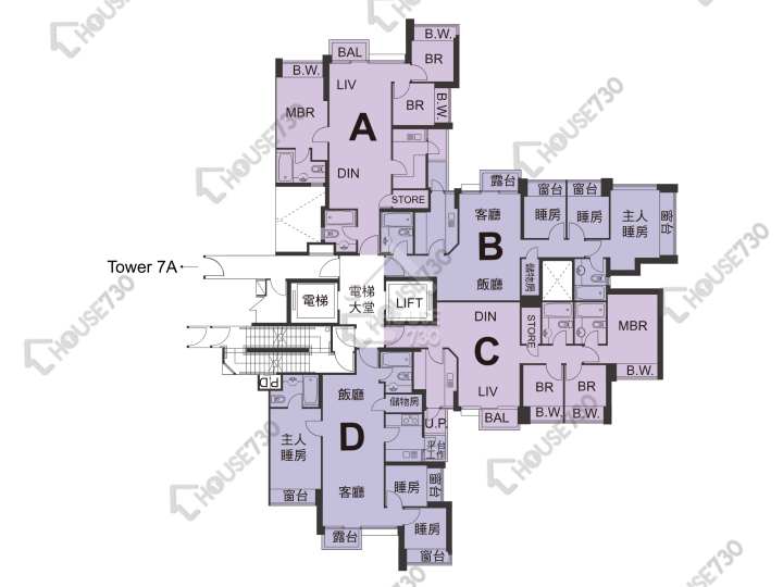 天宇海 平面圖 天宇海 7B座 6-12,15-23,25-28,29樓 樓層平面圖 - House730