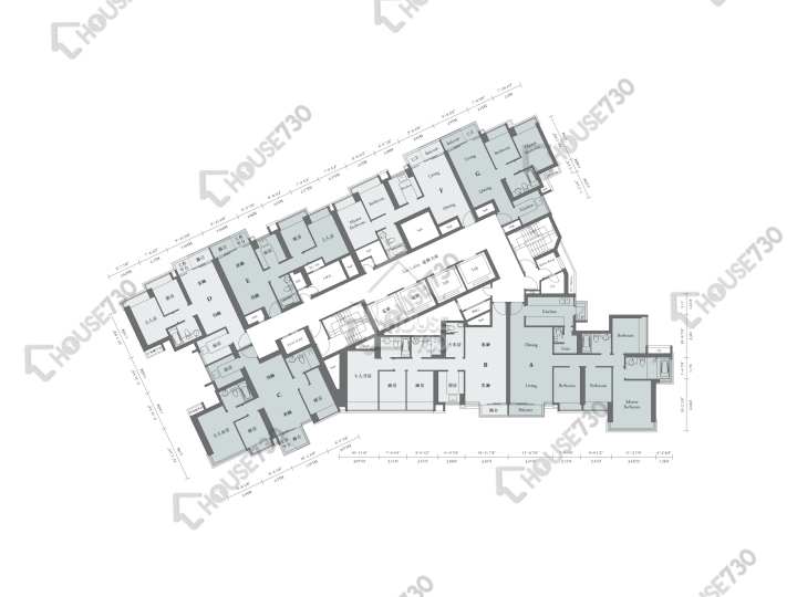 譽.港灣 平面圖 譽.港灣 6座 7-13,15-23,25-33,35-43,45-46,47樓 樓層平面圖 - House730