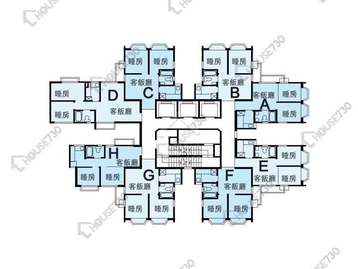 沙田中心 平面圖 沙田中心 東寧大廈 (A座) 1-27樓 樓層平面圖 - House730