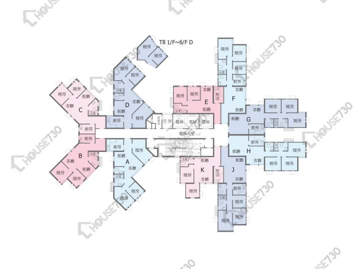 富健花園 平面圖 富健花園 8座 1-28樓 樓層平面圖 - House730