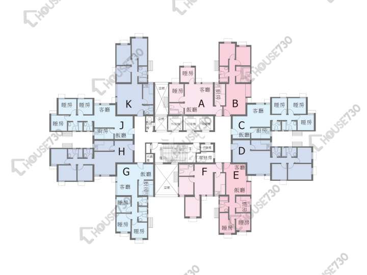 龍門居 平面圖 龍門居 10座 1-30樓 樓層平面圖 - House730