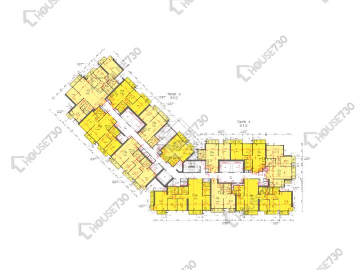 嘉匯 平面圖 嘉匯 8座 2-3,5-12,15-23,25-33,35,36樓 樓層平面圖 - House730