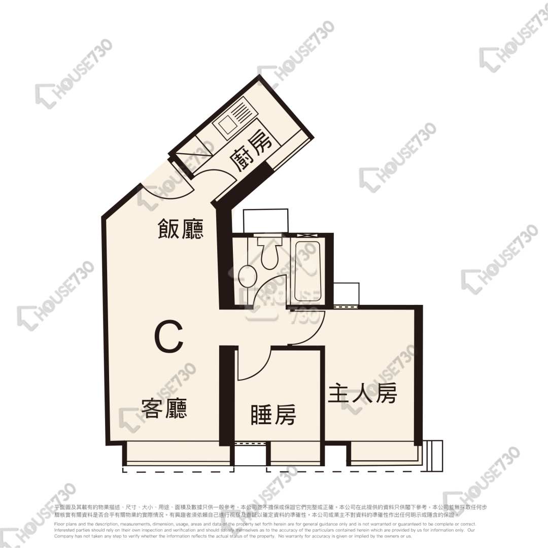 Tsuen King Circuit SUMMIT TERRACE Lower Floor Unit Floor Plan 2座-高層/中層/低層-C室 House730-5966666
