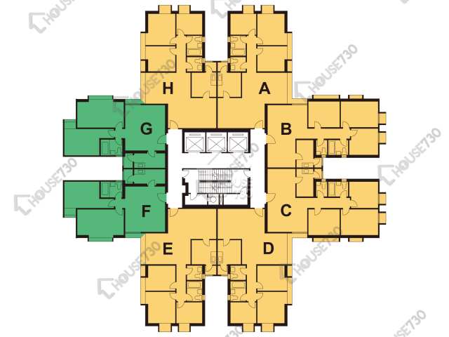 太古城 平面圖 太古城 觀海台 北海閣 (44座) 2-28樓 樓層平面圖 - House730