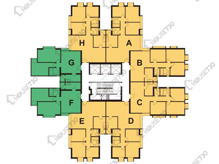 太古城 平面圖 太古城 觀海台 北海閣 (44座) 2-28樓 樓層平面圖 - House730