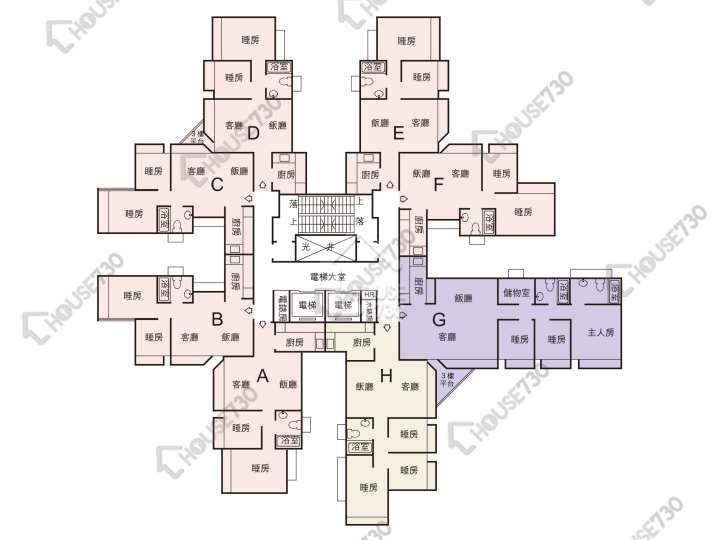 蝶翠峰 平面圖 蝶翠峰 1期 8座 3,5-13,15,16樓 樓層平面圖 - House730