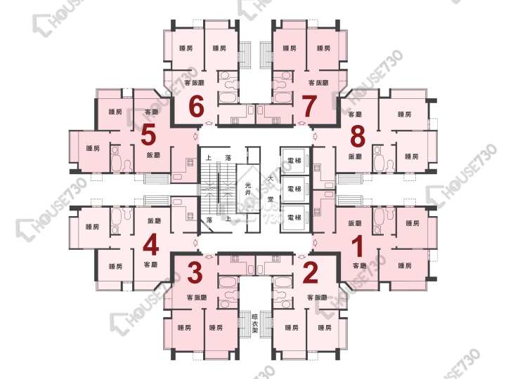 新港城 平面圖 新港城 3期 P座 1-29樓 樓層平面圖 - House730