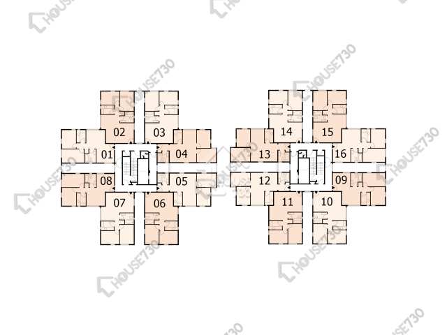 德福花園 平面圖 德福花園 A座 12樓 樓層平面圖 - House730