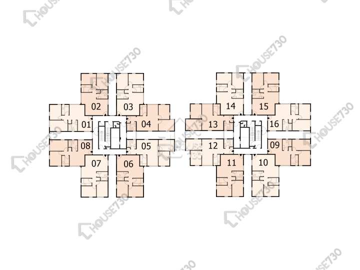 德福花園 平面圖 德福花園 A座 12樓 樓層平面圖 - House730