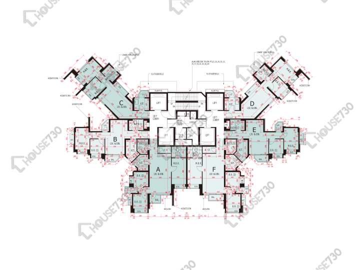 環宇海灣 平面圖 環宇海灣 7座 23,25-33,35-43,45-47,48樓 樓層平面圖 - House730