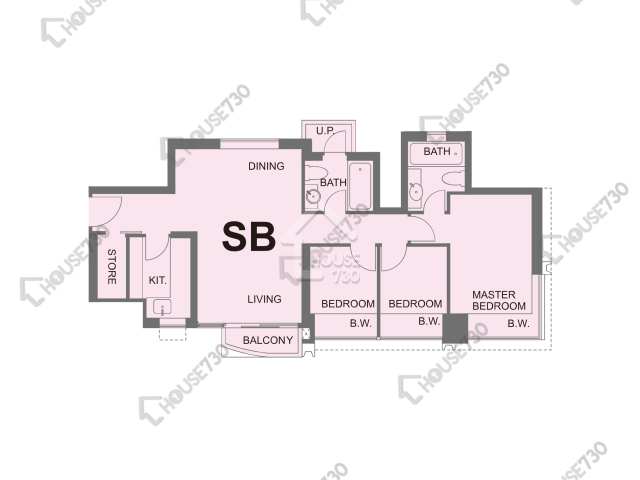 Tai Wai FESTIVAL CITY Upper Floor Unit Floor Plan 3期 盛世-2座-高層/中層/低層-SB室 House730-7243621