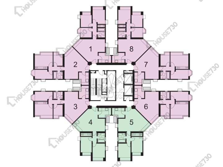 康怡花園 平面圖 康怡花園 L座 (9-16室) 1-18樓 樓層平面圖 - House730