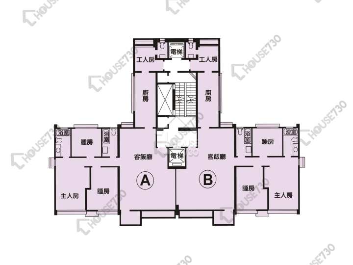 豪景花園 平面圖 豪景花園 3期 23座 1-20樓 樓層平面圖 - House730