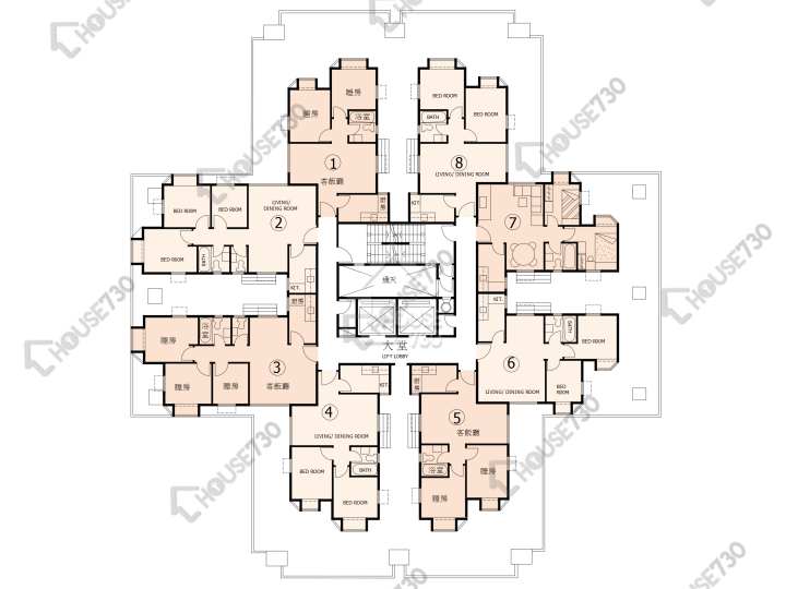 杏花邨 平面圖 杏花邨 3座 5-13,15-17,18樓 樓層平面圖 - House730