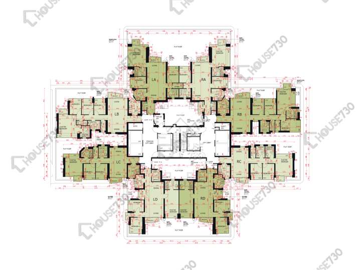 日出康城 平面圖 日出康城 3期A 緻藍天 翠堤 (2座) 3樓 樓層平面圖 - House730
