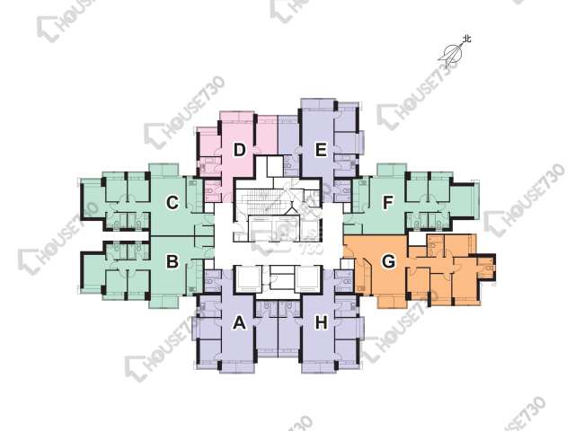 都會駅 平面圖 都會駅 2期 城中駅 10座 7-12,15-19,21-23,25-33,35-42,45-53,55-63,65,66樓 樓層平面圖 - House730