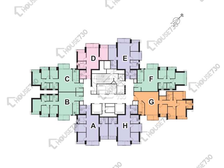 都會駅 平面圖 都會駅 2期 城中駅 10座 7-12,15-19,21-23,25-33,35-42,45-53,55-63,65,66樓 樓層平面圖 - House730