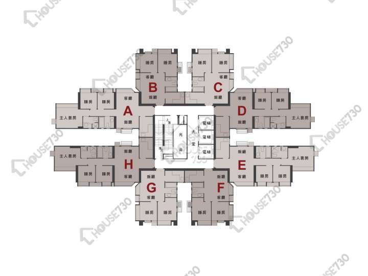 新港城 平面圖 新港城 5期 海濤居 4座 4-36樓 樓層平面圖 - House730