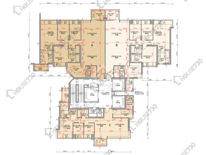 御龍山 平面圖 御龍山 8座 50-52,55-56,60-61,62樓 樓層平面圖 - House730