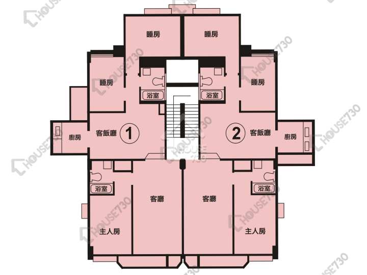 豪景花園 平面圖 豪景花園 3期 15座 1-4樓 樓層平面圖 - House730
