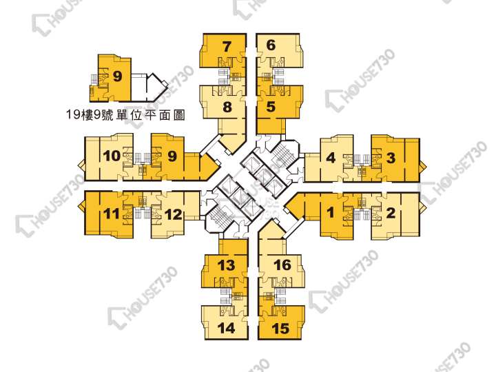 廣明苑 平面圖 廣明苑 廣昌閣 (A座) 1-38樓 樓層平面圖 - House730