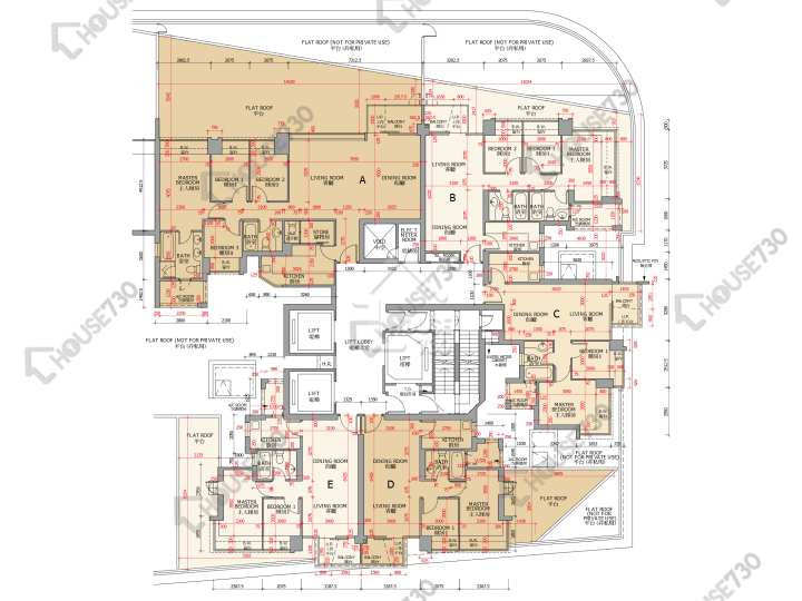 御龍山 平面圖 御龍山 1座 5樓 樓層平面圖 - House730