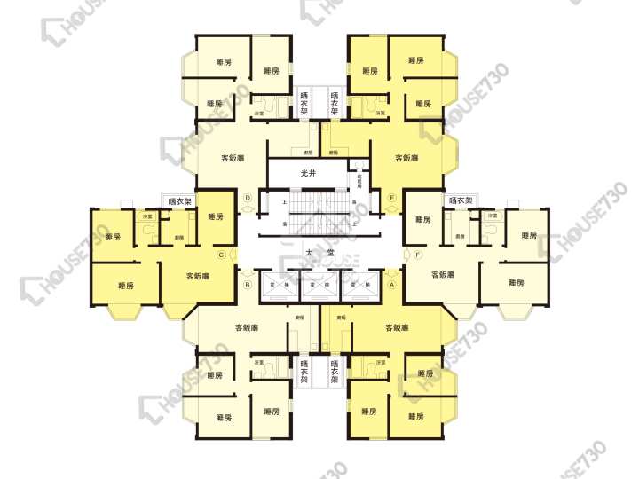 沙田第一城 平面圖 沙田第一城 2期 22座 1-33樓 樓層平面圖 - House730