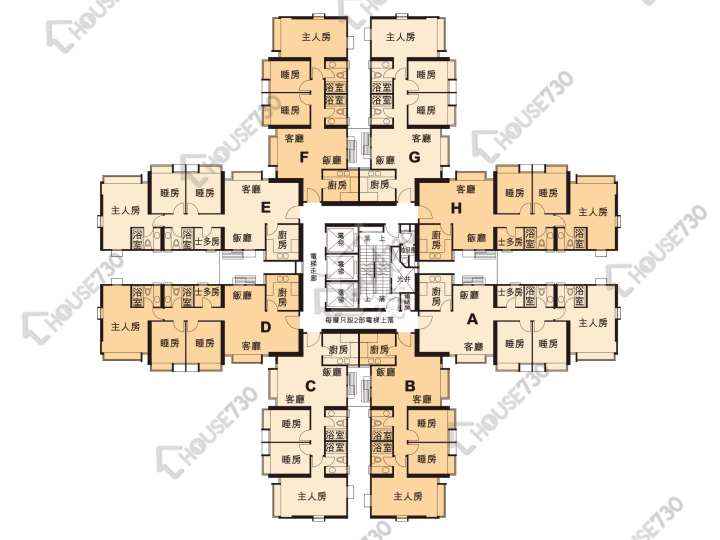 新元朗中心 平面圖 新元朗中心 5座 1-3,5-13,15-23,25-29,30樓 樓層平面圖 - House730