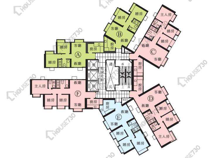 浪翠园 平面图 浪翠园 1期 2座 1-33楼 楼层平面图 - House730