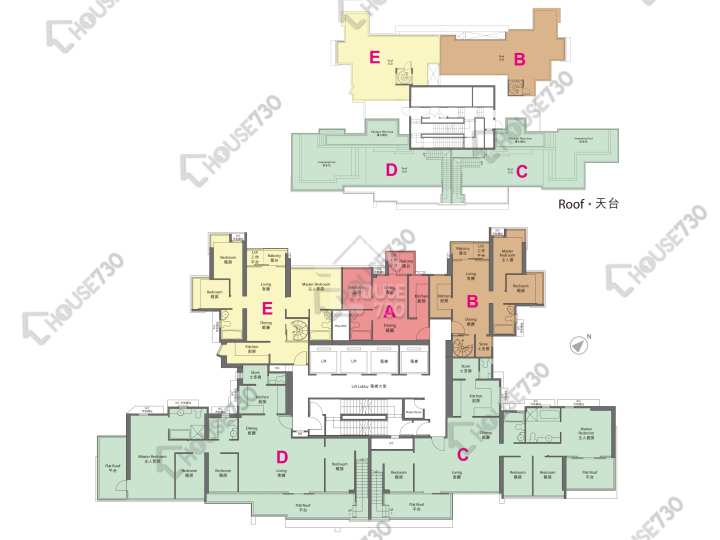Yoho Town 平面圖 Yoho Town 2期 Yoho Midtown 8座 51樓 樓層平面圖 - House730