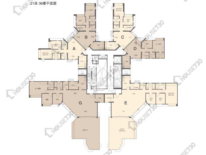 海怡半島 平面圖 海怡半島 3期 美浚閣 (21座) 36樓 樓層平面圖 - House730